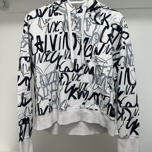 Calvin Klein White and Black Sweater